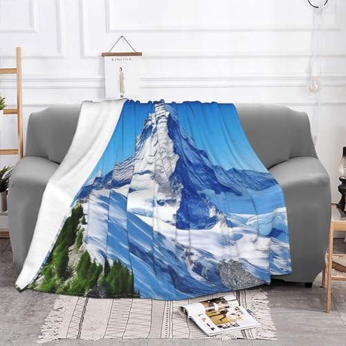 Couverture polaire douce imprimée montagne : le cadeau idéal cocooning - 3