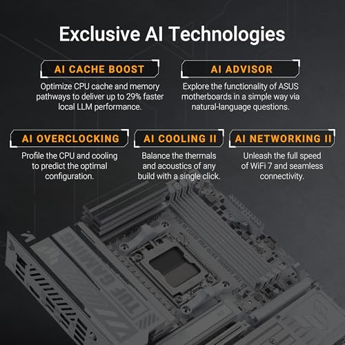 Image of ASUS TUF Gaming X870-PRO WIFI7 W NEO AM5 ATX Motherboard, DDR5, DIMM Fit, WiFi 7, 5Gb LAN, PCIe 5.0, 4X M.2, USB-C 20Gb, Q-Release