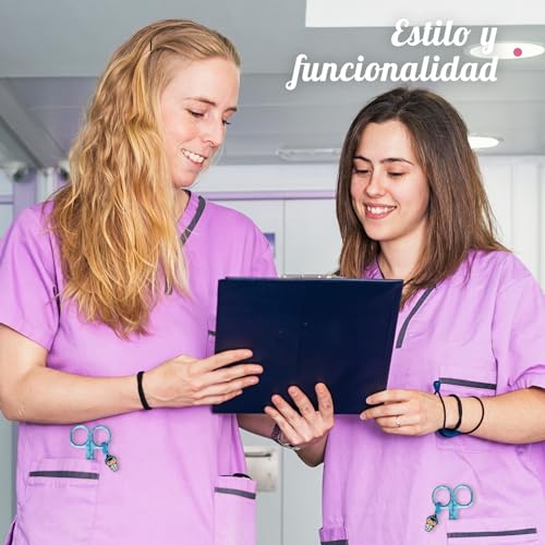 Krankenschere – stumpfe Schere – Edelstahl – Design – unverwechselbarer Schlüsselanhänger (Blau)