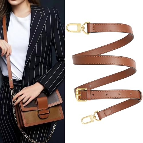 Image of Vachetta Leather purse strap Genuine Leather Adjustable Replacement Strap for Shoulder Bag Handbag Purse