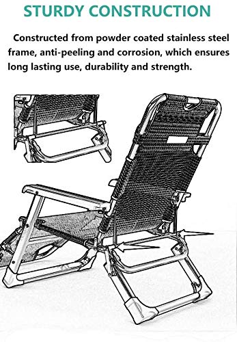 Silla portátil de gravedad cero plegable reclinable para acampar 5