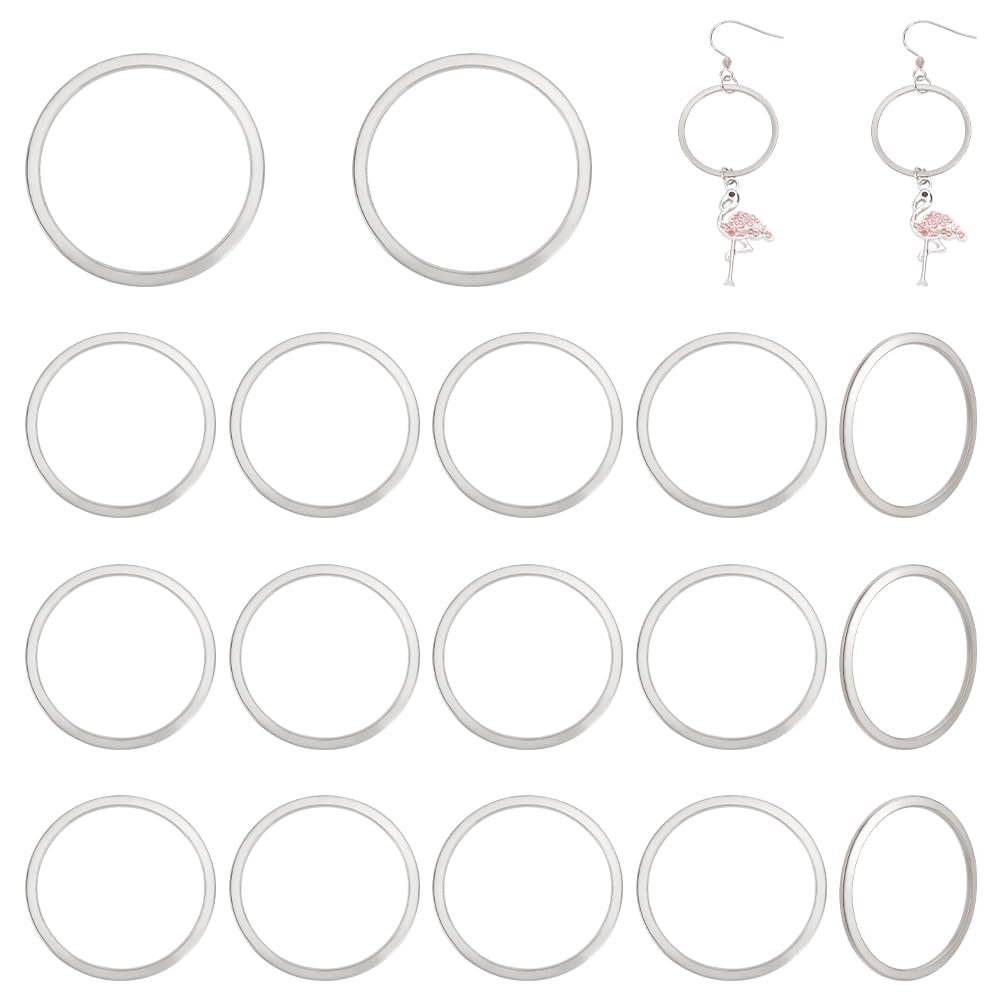 UNICRAFTALE 25mm 80pcs 304 Stainless Steel Linking Rings Circle Frames Connectors O Pattern Ring Jewelry Links for Bracelet Necklace Jewelry Making, 22mm Inner Diameter