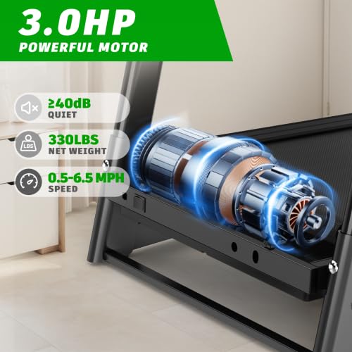 Image of Foldable Treadmill for Home & Apartment, 3.5HP Motor, 330LBS Capacity, 12 Pre-Set Programs, Hydraulic Folding, Ultra-Quiet Running & Space-Saving Compact Design