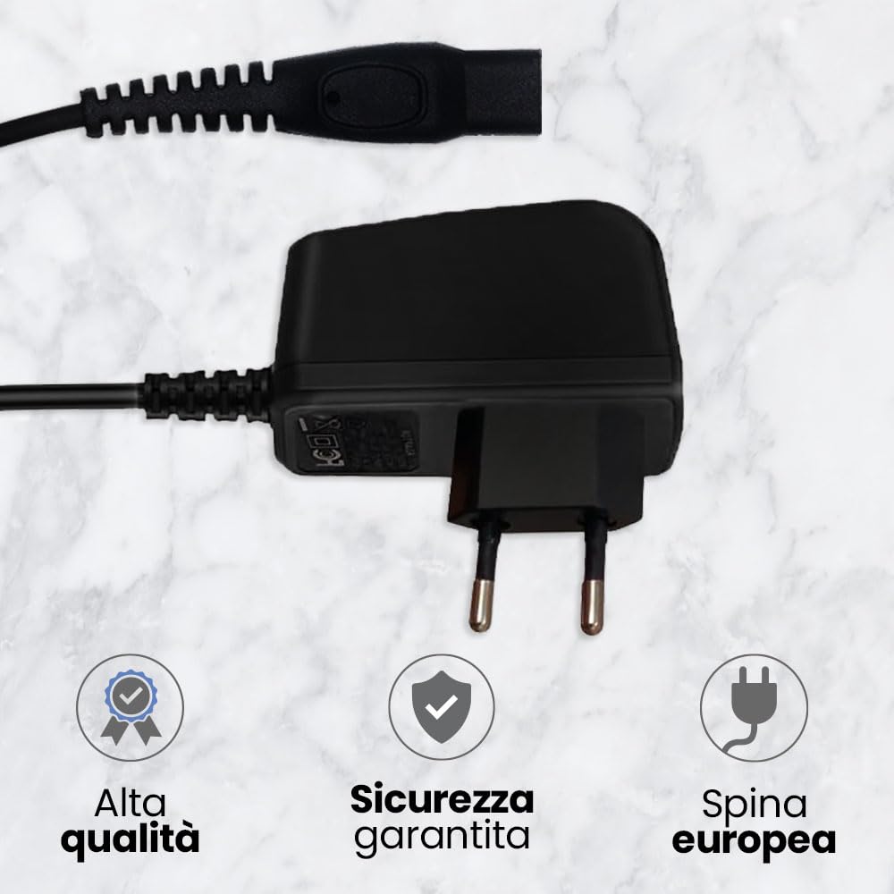 Anakel Home Caricabatterie per rasoio elettrico Philips OneBlade, modelli HQ HS HC RQ AT PT MG BT BG | 15 V, 5,4 W, 350 mAh, colore: nero