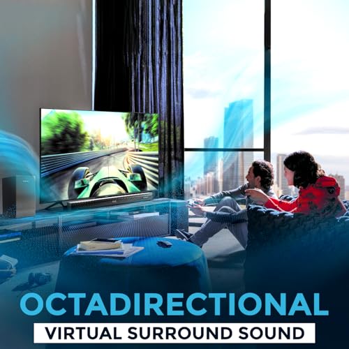 Image of E GATE Octopus 330 Sound bar with 300-WATT Sourround Sound, 8.1 Drivers Home Theatre 2.1 Ch. Soundbar with 6.5 inch (16.5cm) Subwoofer | USB, HDMI ARC, Optical in | 3EQ Modes | eGate Bluetooth Speakers