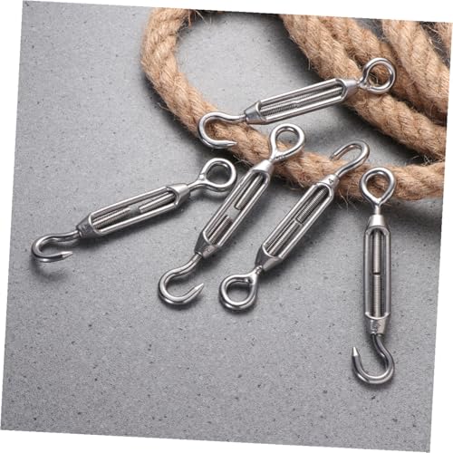 5pcs M5 Stainless Steel 304 Wire Rope Turnbuckle Screw Hook Tensioner Adjustable Heavy Duty Cable Fastener for Fence Tent and Industrial Wire Rope Tensioning miniatura 5