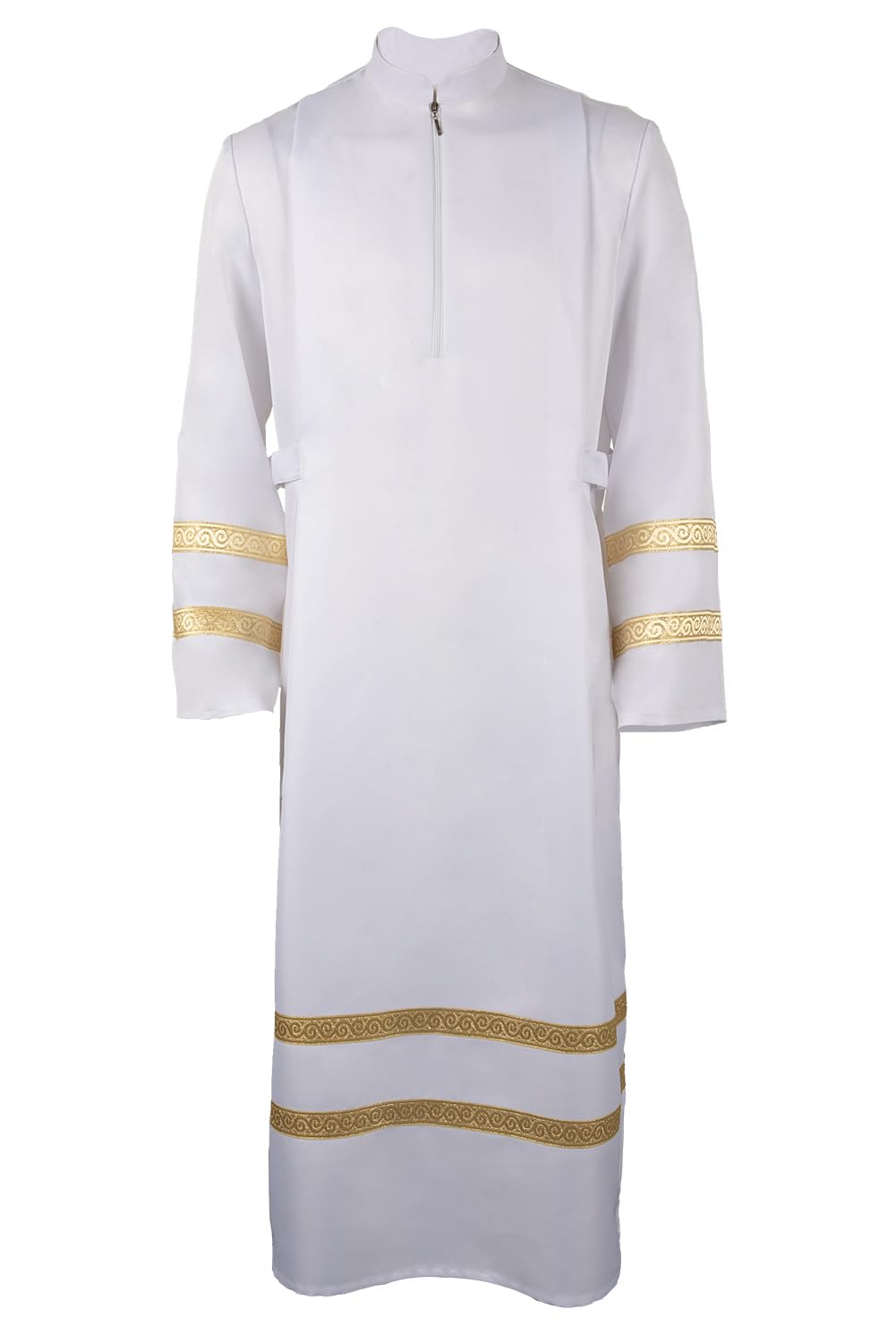 Weiße Priester Robe Goldbesatz Griechischer Gott Kostüm Prediger Cosplay
