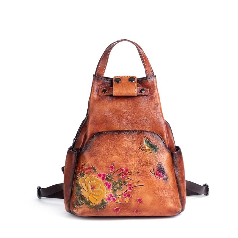 Sac à dos vintage femme cuir véritable grande capacité pour ranger vos affaires