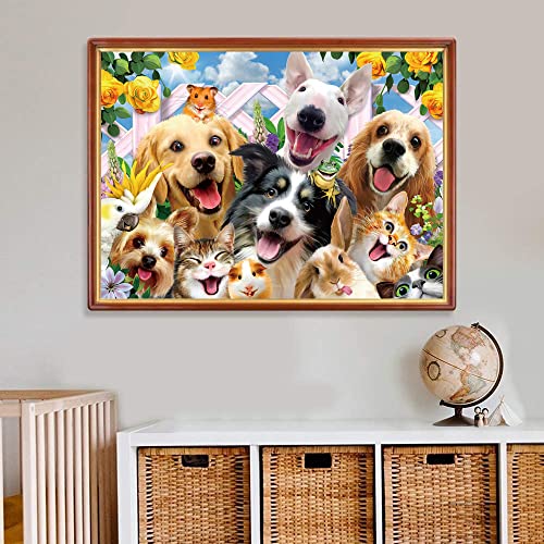 AveJoys Jigsaw Puzzles for Adults 1000 Piece Happy Pets 27.56 x 19.69 Inch Puzzles for Adults Educational Challenge 1000 Pieces Puzzles - Image 2