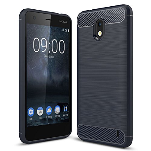Nokia 2 Case, KuGi Nokia 2 case, Scratch Resistant & Anti Slip Flexible Soft TPU Case for Nokia 2 Smartphone (Navy)