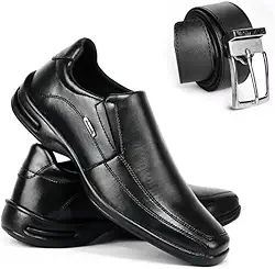 Sapato Social Masculino Ortopédico Ajustável Confort + Cinto