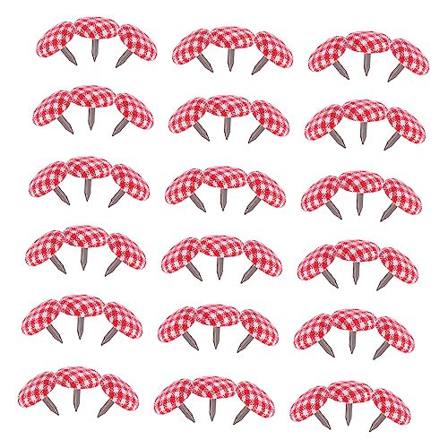 Housoutil 50pcs Double Feet Studs for Clothing Plaid Mini Clothes Pins Snap Fasteners for Fabric Craft Studs and Nailhead for DIY Projects