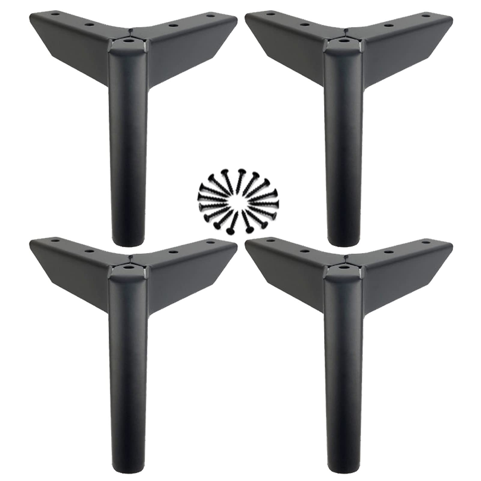 Patas para muebles en pack de 4; repuestos metálicos de diseño moderno para armarios y tv.