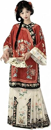 Chinese Hanfu Dress for Women Traditional Embroidery Chinese Horse Faced Skirt Printed Wide Sleeve Hanfu Clothing