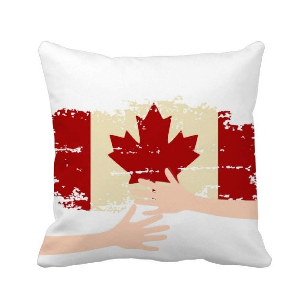 Coussin de pavillon et feuille d'érable imprimé haute définition lavable