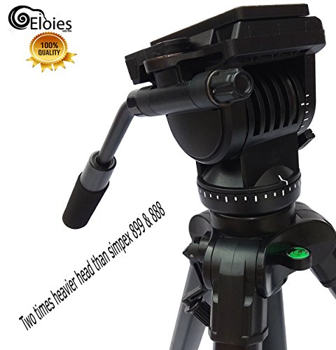 Image of Eloies Simpex VCT-988RM Professional Heavy Duty Video Tripod | Portable Lightweight Aluminum Tripod with 360 Degree Ball Head | Carry Bag Included (Black)