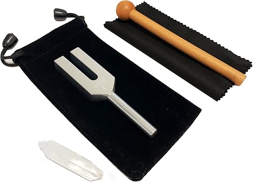 Diapasón de 4096 Hz, diapasón de cristal para curación, grado médico con martillo de madera y bolsa de almacenamiento suave
