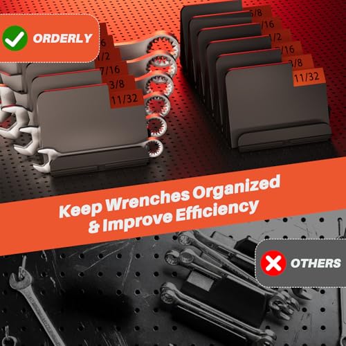 Image of Matscover 32PCS Modular Wrench Organizer Wrench Holder, for Tool Box, Black | Wrench Tool Organizers, for Tool Drawer Storage, Wrench Storage Set, with Metric & SAE Label, for Professional Mechanics Men