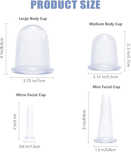 Miniatura 3 de Juegos de terapia de ventosas, 8 piezas de silicona con succión al vacío, tazas anticelulíticas, juego de ventosas para masaje corporal y facial