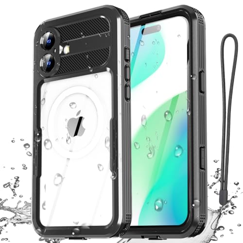 Coque étanche iPhone 16 AICase MagSafe noire intégrale antichoc
