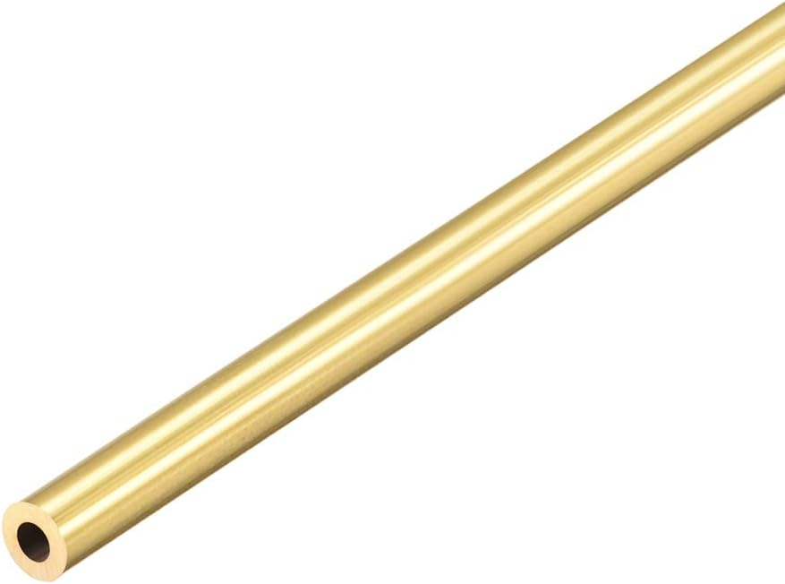 Ofowin Brass Round Tube 300mm Length 6mm OD 1.5mm Wall Thickness, Metal Copper Seamless Straight Pipe Tubing for DIY Draft Hollow Decoration Frame Models Hobby