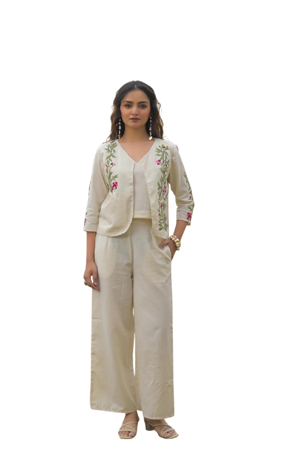 Campus Sutra Kurta Set for Women | Stylish Cotton Printed Kurti Pant Set | Indo-Western Casual & Festive Co-ord Set for Women (K-234-35) in multi