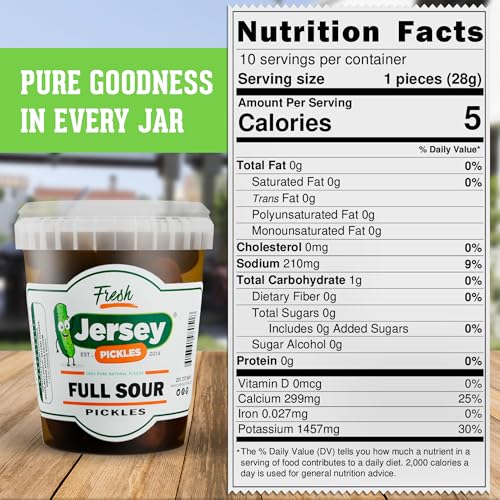 Jersey Pickles Full Sour Pickles – Old Fashion Sour Flavor, NY Style, Naturally Fermented, Bold & Tangy – Perfect for Sandwiches & Deli Lovers (Crunchy, Authentic Taste) - Thumbnail 2