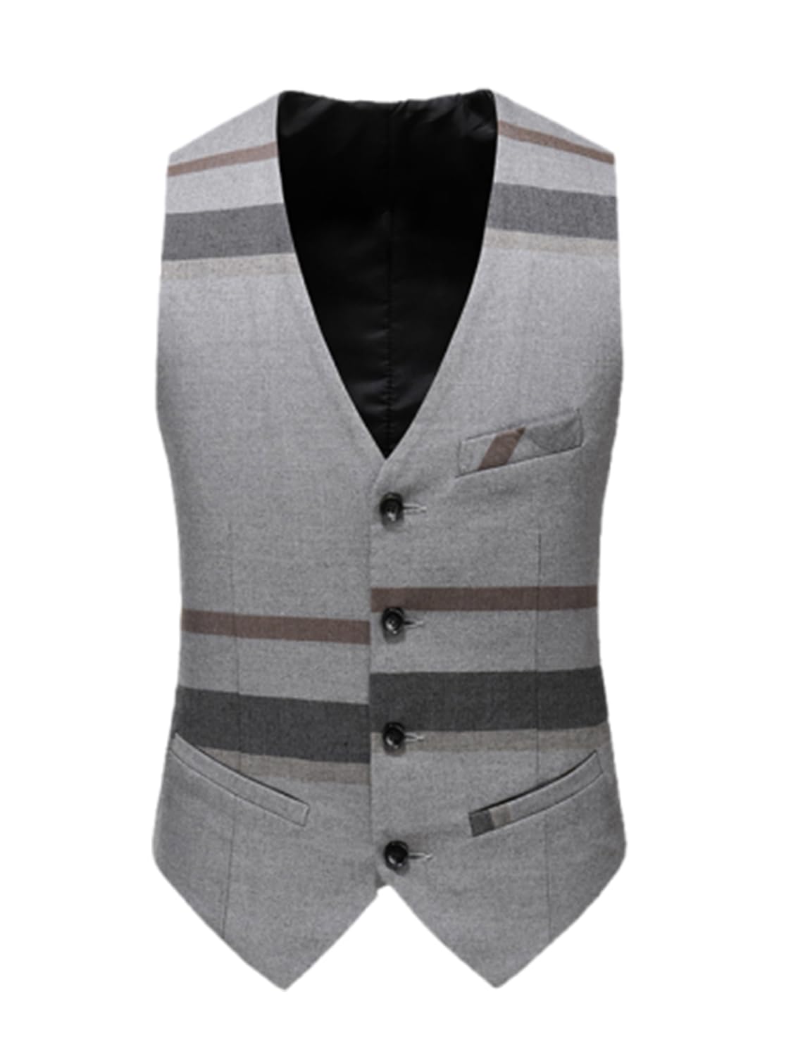 Hombre Traje de botón de pecho único chaquetado chaleco partido uniforme Smokiedos chaleco oficina