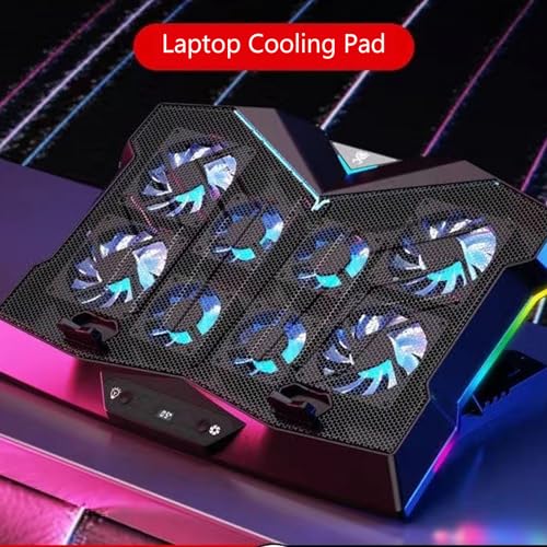 Base para portátil con 8 ventiladores y ajuste de altura miniatura 6