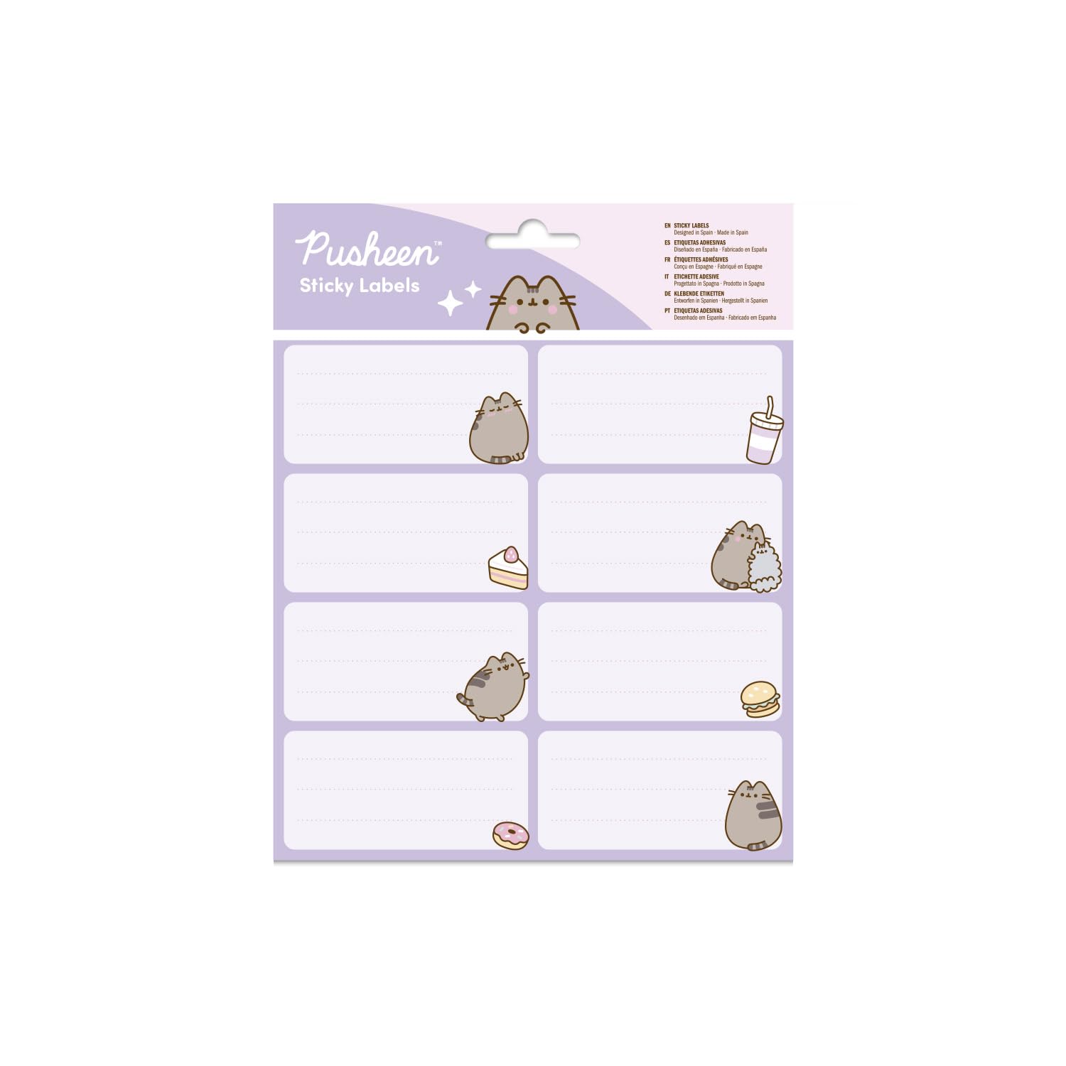 Grupo Erik Multicolour Label Stickers Pusheen Cat Gifts - Coloured Sticky Labels, Gift Tags For Presents, School Name Stickers, Food Labels Stickers, Kids Stickers | Pusheen Gifts For Cat Lovers
