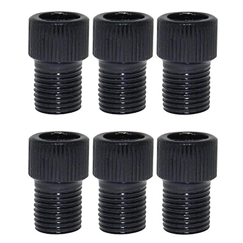 Kit 6 Adaptador de Válvula Presta - Americana em Alumínio Calypso Preto