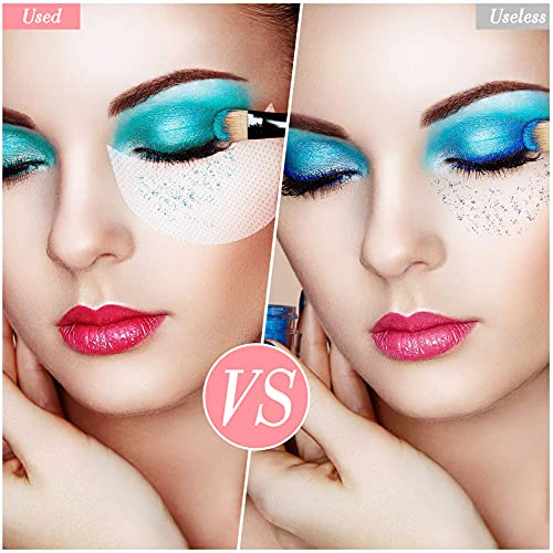 600 Pieces Eyeshadow Pad Shield Eyeshadow Patches White Eyeshadow Stencils Under Eye Pads Prevent Makeup Residue For Eyelash Extensions Lip Makeup, Half-Moon Shape #TOP5