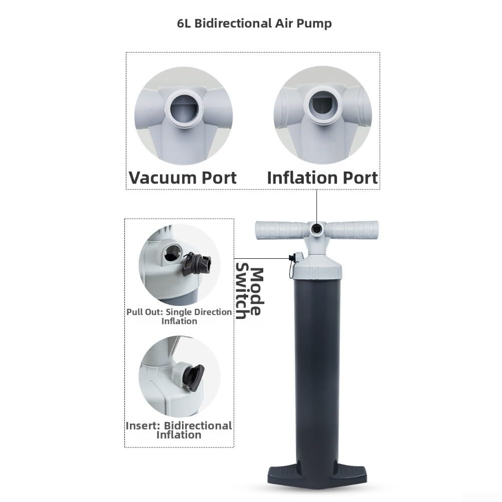 Pompe à air double action 2 x 15 l pour gonflables | Débit haute pression, gonflage rapide, matelas de tentes, bateaux, livraison d'air efficace, essentiel pour l'extérieur
