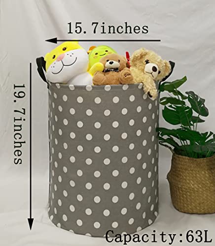 Huayee Storage Bin Laundry Hamper Clothes Basket Canvas Fabric Toy Box,Waterproof Coating Nursery Hamper With Handles,Gift Basket For Home,Office thumb #1