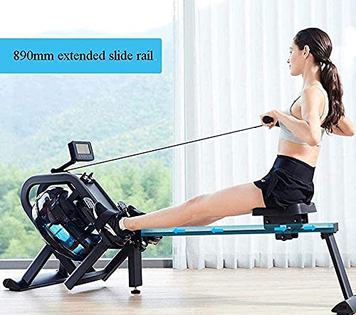 SMSOM Rudermaschine für Heimgebrauch, Wasserbeständigkeit Holz Ruderer mit 18L Wassertank, Indoor Fitness Training… – Bild 4