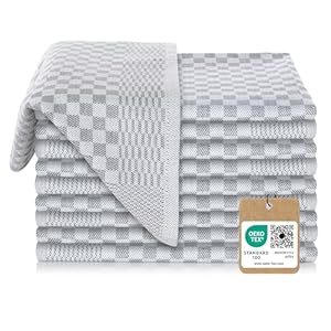 Vaily Premium theedoeken, verpakking van 10 stuks, droogdoeken van 100% katoen, super absorberend, Oeko-Tex-gecertificeerd, 45 x 70 cm