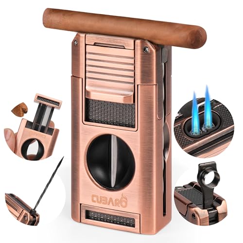 Encendedor para cigarros con cortador V y llama dual miniatura 1