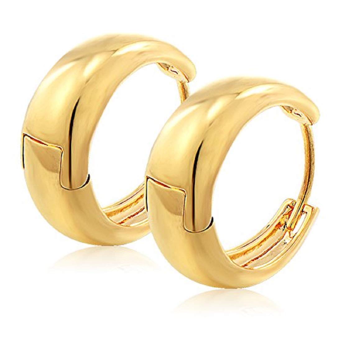 Gadgetsden Kaju Balis Golden 24K Gold Hoop/Huggie Smooth Finish Stud Earrings for Men (B01M8M7M41) Amazon Price History, Amazon Price Tracker
