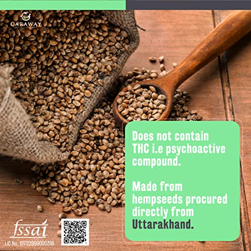 Image of CARAWAY Hemp Seed Oil Cold Pressed | Extracted Using Hemp Hearts Seeds - Omega 3 & Omega 6 in Gold Ratio | Meets all FSSAI standards | For Oral and Topical Use | Glass Bottle - 236 ml