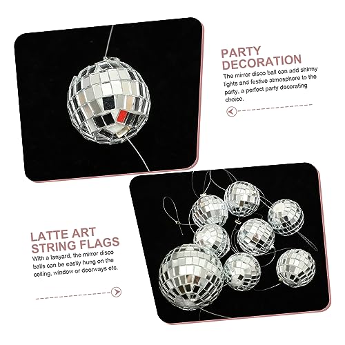 KALLORY - 2 unidades de bolas espejadas para decoración de fiestas, bodas y festividades, fáciles de instalar en discotecas, salas de baile y bares miniatura 3