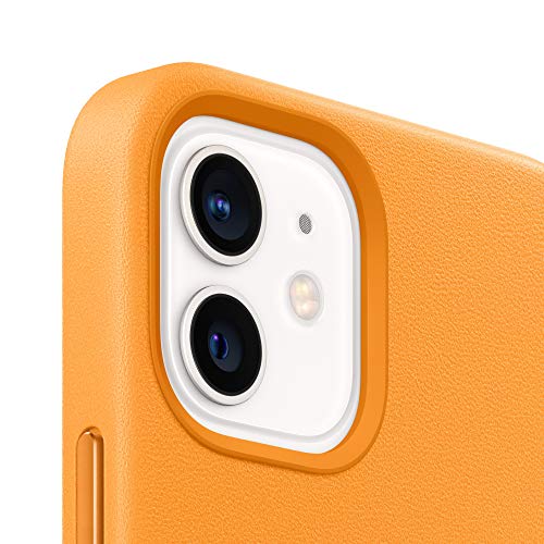Image of Apple iPhone 12 and iPhone 12 Pro Leather Case with Magsafe - California Poppy