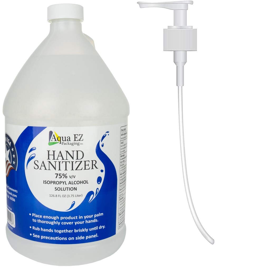 3.75 Liter Bottle With Pump Non-Ethyl Hand Sanitizer Gel Isopropyl Alcohol 75 percent Made in USA by