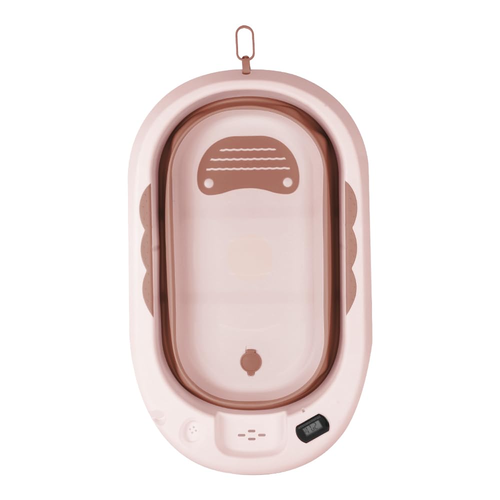 Baignoire pour bébé avec support, ergonomique, compacte, 10 kg, 81,5 x 48 x 21 cm - Rose