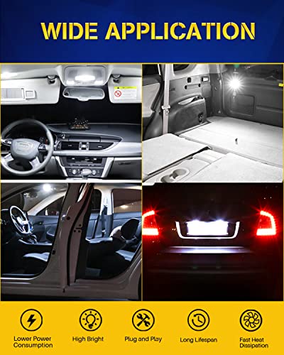 Duofu365 Ba9S Led Car Bulb, Interior Car Lights Bulbs No-Polarity,Dc/Ac 12V,Ba9 53 57 T4W 64111 1895 Led Bulb For Car Dome Map License Plate Glove Box Light (Pack Of 10) #TOP5