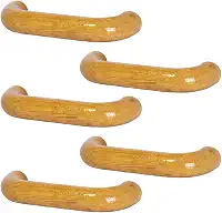 5 Puxador Alça De Madeira Para Gaveta Armário Cozinha Rústica 96mm (Cerejeira)