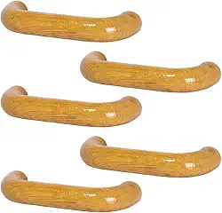 5 Puxador Alça De Madeira Para Gaveta Armário Cozinha Rústica 96mm (Cerejeira)