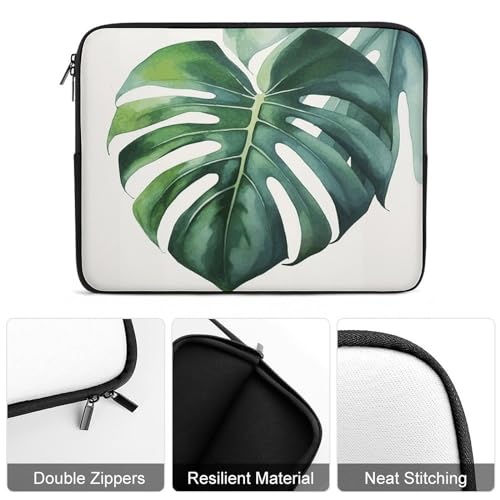 Funda para laptop de 12 pulgadas Watercolor Monstera Leaf miniatura 3