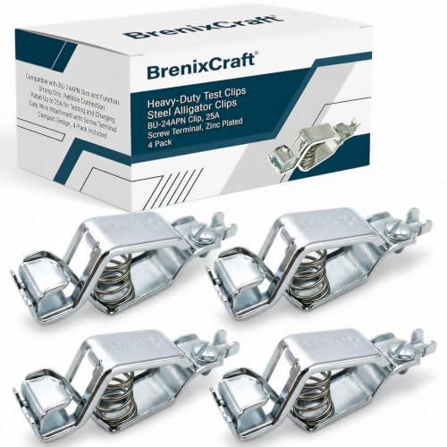 25 Amp Heavy-Duty Alligator Test Clips Electrical 4 Pack