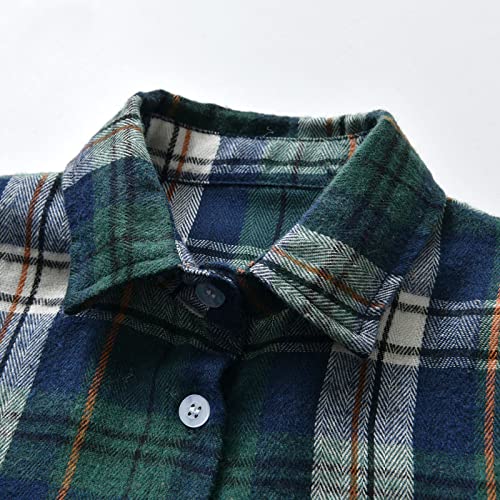 Toddler Boys Plaid Lapel Shirt Jacket Flannel Button Down Long Sleeve Brushed Shacket Soft Cotton Outwear for Baby Boys2