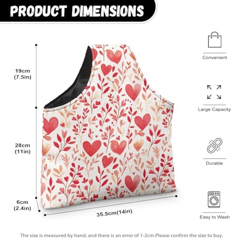 Image of KUIFORTI Floral Knitting Yarn Bag Love Heart Yarn Bags for Crocheting on The Go Crochet Storage for Women Girls at Home Valentines Day Ladies Gifts Size S